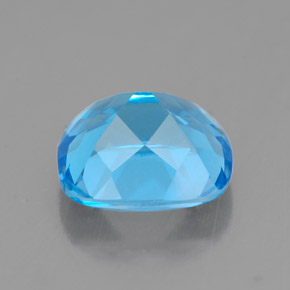 Topacio azul natural de 3,28 ct, corte cojín, VVS