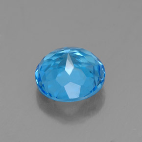 Topacio azul natural de 2,01 ct, corte redondo, VVS