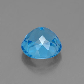 Topacio azul natural de 1,95 ct, corte redondo, VVS