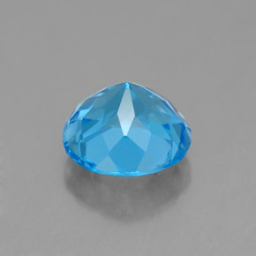 Topacio azul natural de 1,97 ct, corte redondo, VS