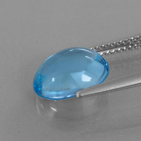 Topacio azul natural de 4,09 ct, corte óvalo, transparente