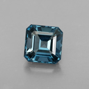 Topacio azul natural de 1,51 ct, corte esmeralda, VVS-VS