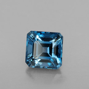 Topacio azul natural de 1,60 ct, corte esmeralda, VVS-VS