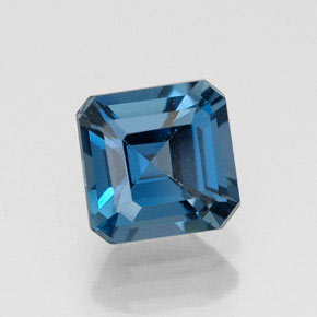Topacio azul natural de 1,36 ct, corte esmeralda, VVS