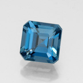 Topacio azul natural de 1,36 ct, corte esmeralda, VVS