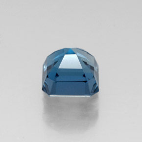 Topacio azul natural de 1,79 ct, corte esmeralda, VS