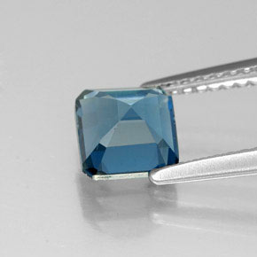 Topacio azul natural de 1,48 ct, corte esmeralda, VVS