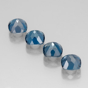 Gemas de topacio azul natural de  ct, corte cojín, VVS