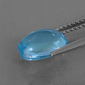 Topacio azul natural de 3,33 ct, corte esmeralda, transparente