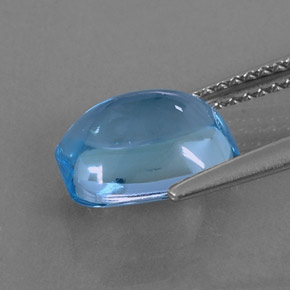 Topacio azul natural de 3,90 ct, corte esmeralda, transparente