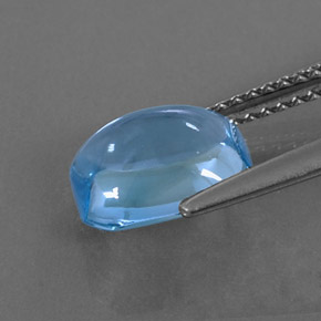 Topacio azul natural de 3,08 ct, corte esmeralda, transparente
