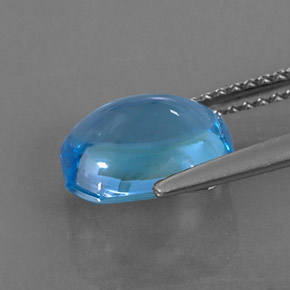 Topacio azul natural de 3,45 ct, corte esmeralda, transparente