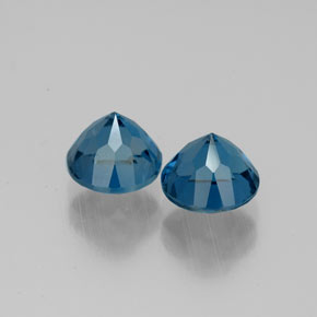 Gemas de topacio azul natural de  ct, corte redondo, VVS-VS