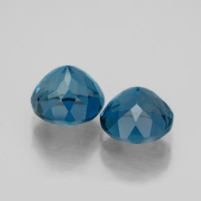 Gemas de topacio azul natural de  ct, corte redondo, VVS-VS