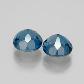 Gemas de topacio azul natural de  ct, corte redondo, VVS