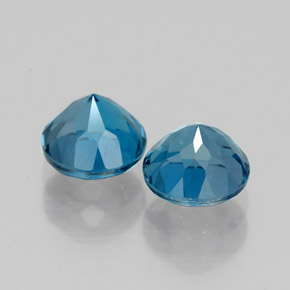 Gemas de topacio azul natural de  ct, corte redondo, VVS