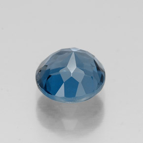Topacio azul natural de 1,74 ct, corte redondo, VVS