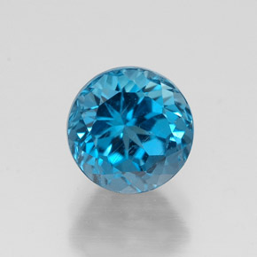 Topacio azul natural de 1,91 ct, corte redondo, VS-SI