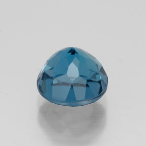 Topacio azul natural de 1,99 ct, corte redondo, VVS-VS