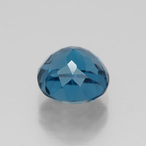 Topacio azul natural de 1,92 ct, corte redondo, VVS