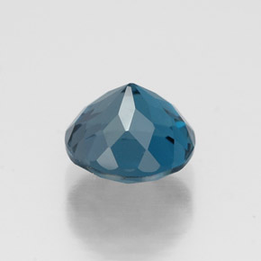 Topacio azul natural de 1,90 ct, corte redondo, VVS
