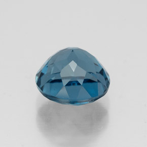 Topacio azul natural de 2,03 ct, corte redondo, VVS