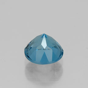 Topacio azul natural de 1,12 ct, corte redondo, VVS