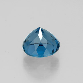 Topacio azul natural de 1,98 ct, corte redondo, VVS