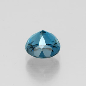 Topacio azul natural de 1,33 ct, corte redondo, VVS