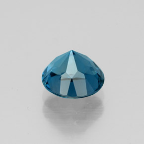 Topacio azul natural de 1,68 ct, corte redondo, VS