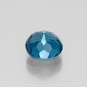 Topacio azul natural de 1,74 ct, corte redondo, VVS