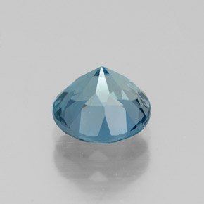 Topacio azul natural de 1,60 ct, corte redondo, VVS-VS