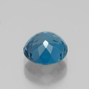 Topacio azul natural de 1,72 ct, corte redondo, VS