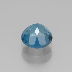 Topacio azul natural de 1,11 ct, corte redondo, VS