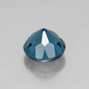 Topacio azul natural de 1,81 ct, corte redondo, VVS-VS