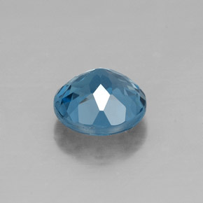 Topacio azul natural de 1,46 ct, corte redondo, VVS