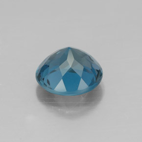 Topacio azul natural de 1,55 ct, corte redondo, VVS-VS