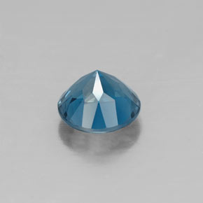 Topacio azul natural de 1,06 ct, corte redondo, VVS