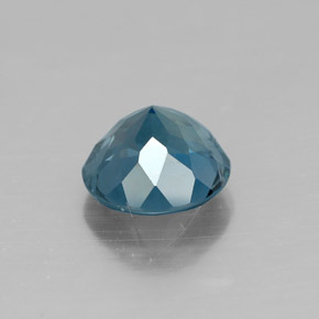 Topacio azul natural de 1,56 ct, corte redondo, VVS