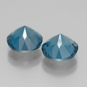 Gemas de topacio azul natural de  ct, corte redondo, VVS-VS