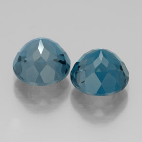 Gemas de topacio azul natural de  ct, corte redondo, VVS