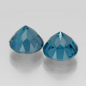 Gemas de topacio azul natural de  ct, corte redondo, VVS