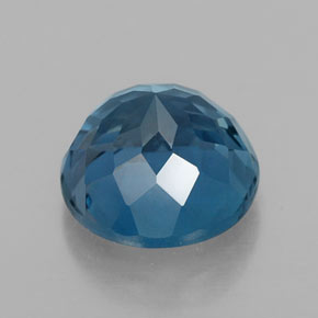 Topacio azul natural de 2,86 ct, corte redondo, VVS