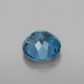 Topacio azul natural de 2,60 ct, corte redondo, VVS