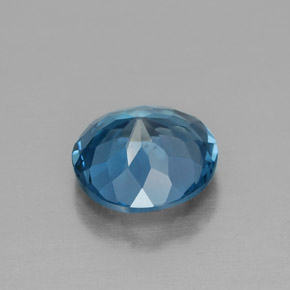 Topacio azul natural de 2,38 ct, corte redondo, VVS-VS