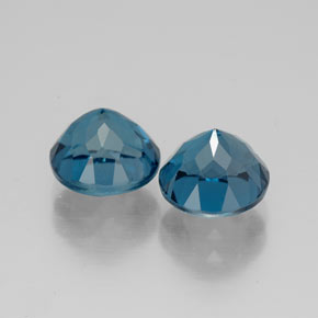 Gemas de topacio azul natural de  ct, corte redondo, VVS