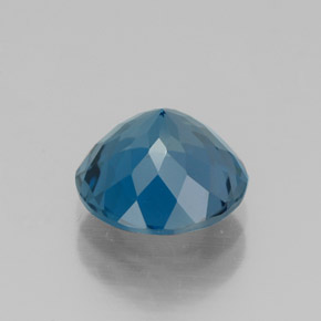 Topacio azul natural de 2,23 ct, corte redondo, VVS