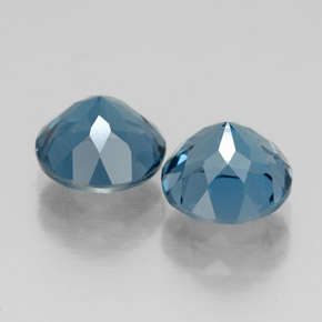 Gemas de topacio azul natural de  ct, corte redondo, VVS