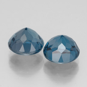 Gemas de topacio azul natural de  ct, corte redondo, VVS