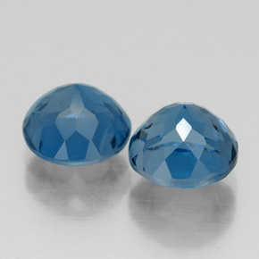 Gemas de topacio azul natural de  ct, corte redondo, VVS
